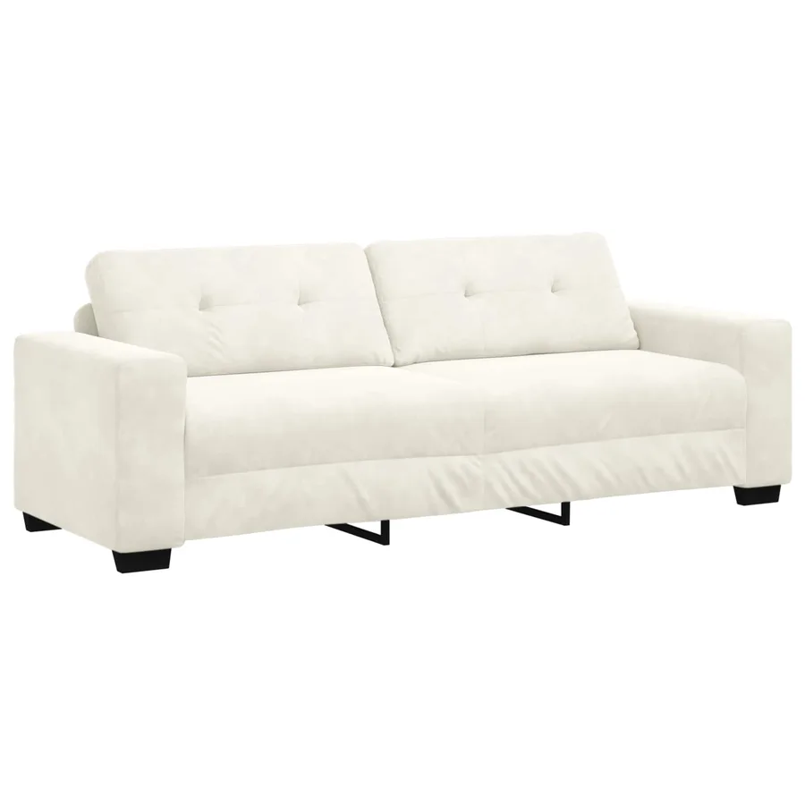 Ensemble de Canapés 3 pcs Crème 221 x 80 x 80 cm Velours - 6