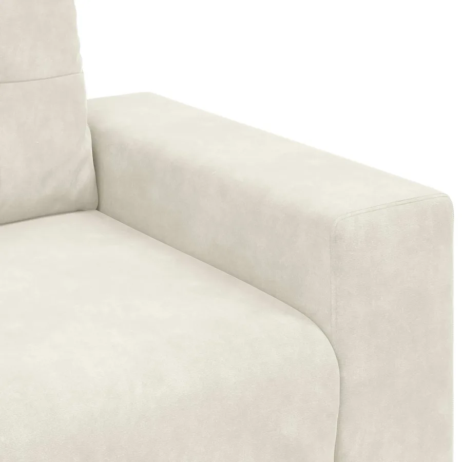 Ensemble de Canapés 3 pcs Crème 221 x 80 x 80 cm Velours - 8