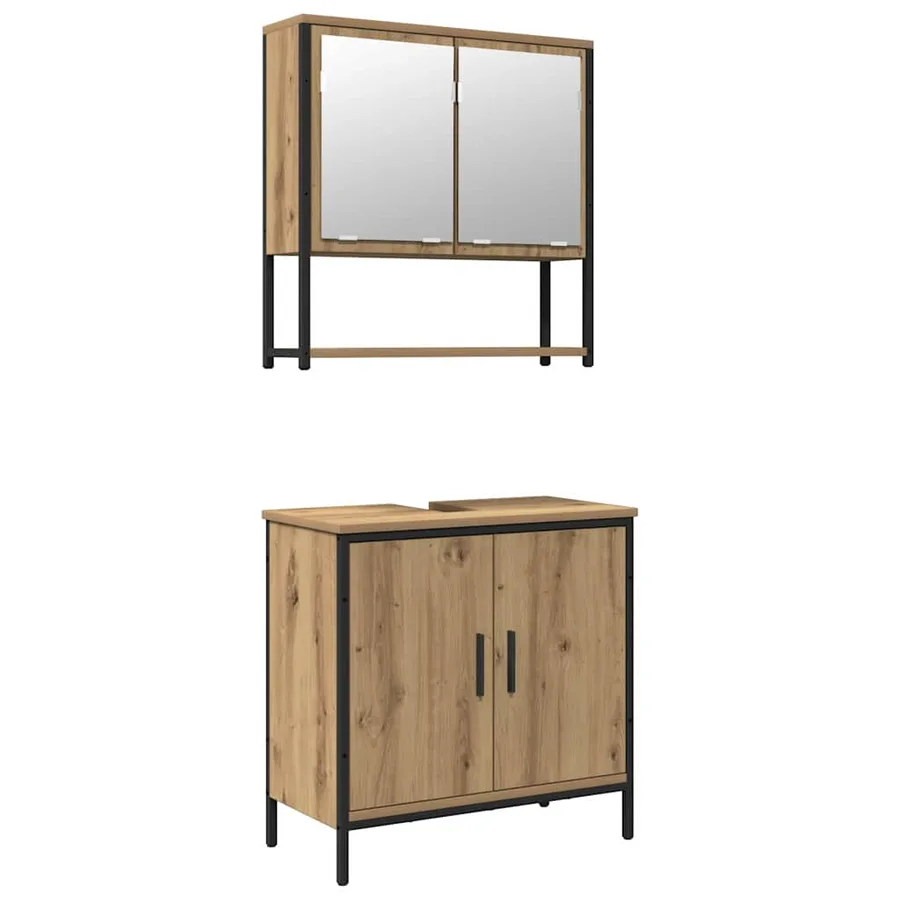 Ensemble de mobilier de salle de bain 2 pc Marron - 2