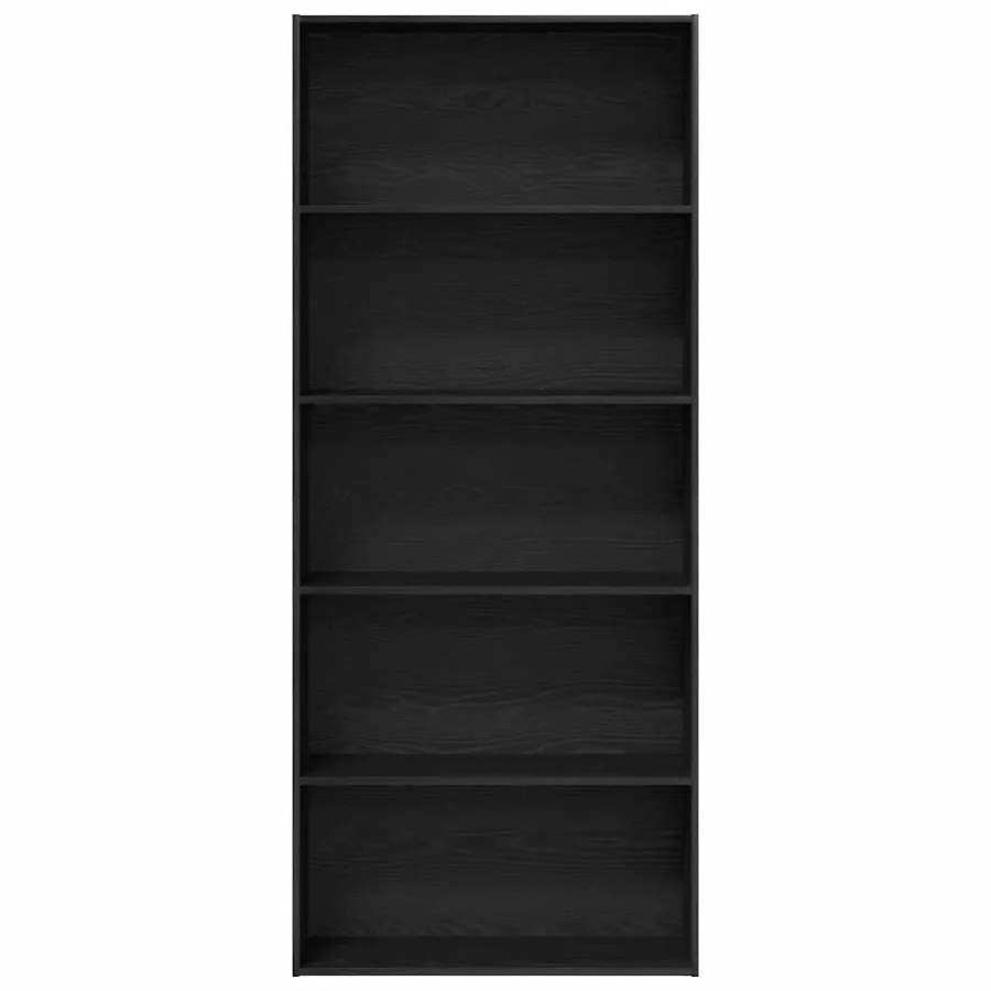 Bibliothèque en chêne noir 80x30x189 cm bois d'ingénierie - 5
