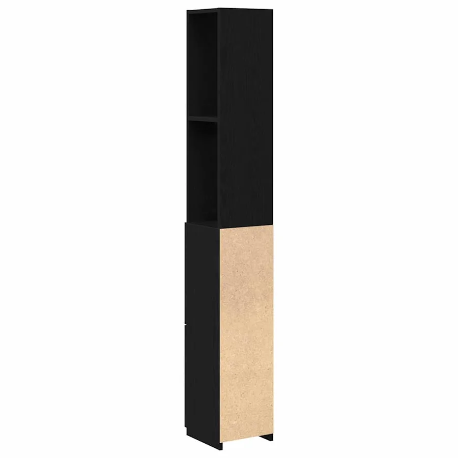 Cabinet de salle de bain avec porte Chêne noir 25 x 25 x 170 cm - 6