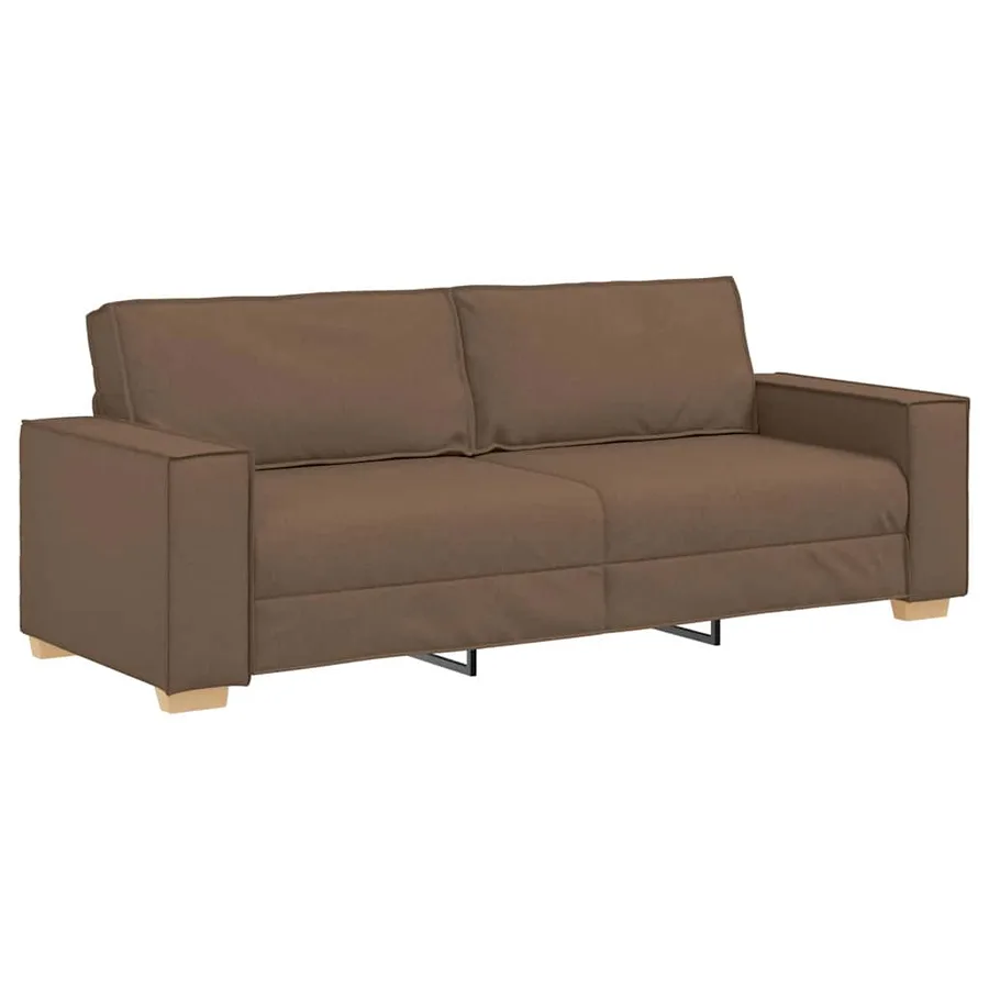 Canapé 3 pcs Marron 220 x 80 x 84 cm Tissu en lin mélangé - 6