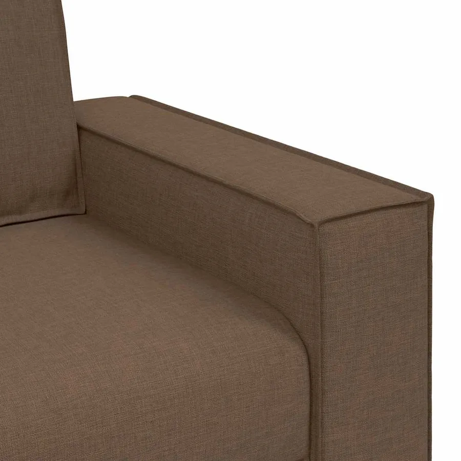 Canapé 3 pcs Marron 220 x 80 x 84 cm Tissu en lin mélangé - 8