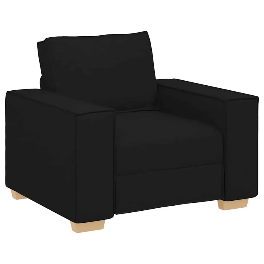 Canapé 3 pcs Noir 220 x 80 x 84 cm Tissu en lin mélangé - 4