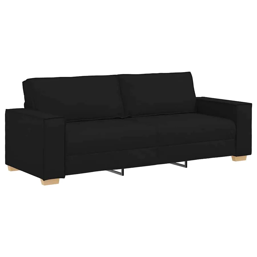 Canapé 3 pcs Noir 220 x 80 x 84 cm Tissu en lin mélangé - 6