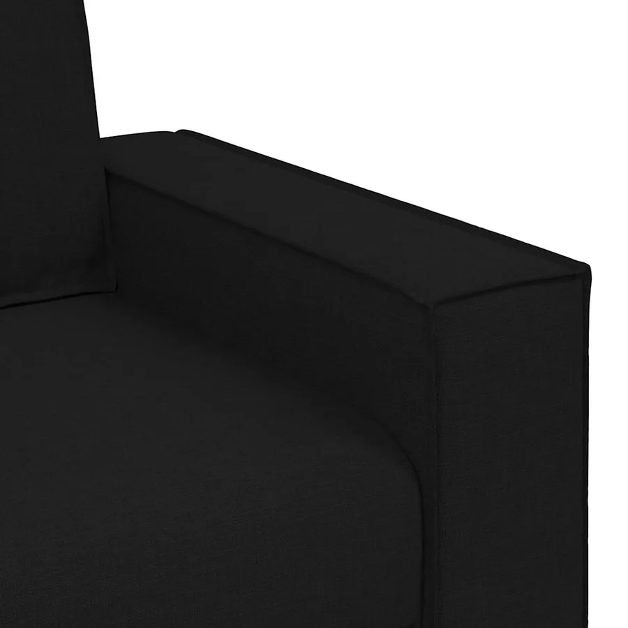 Canapé 3 pcs Noir 220 x 80 x 84 cm Tissu en lin mélangé - 9