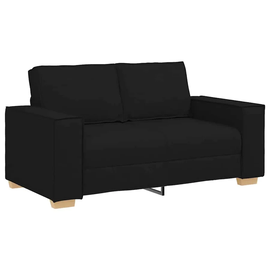 Ensemble de canapé 2 pcs avec coussins en tissu noir - 4