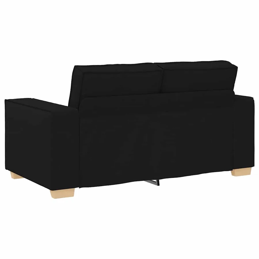 Ensemble de canapé 2 pcs avec coussins en tissu noir - 6