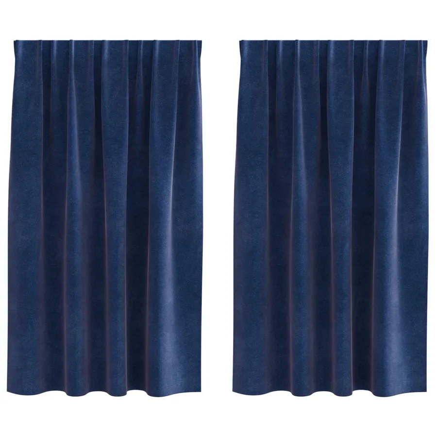 Rideaux occultants 2 pcs Bleu foncé 140 x 175 cm Velours - 2