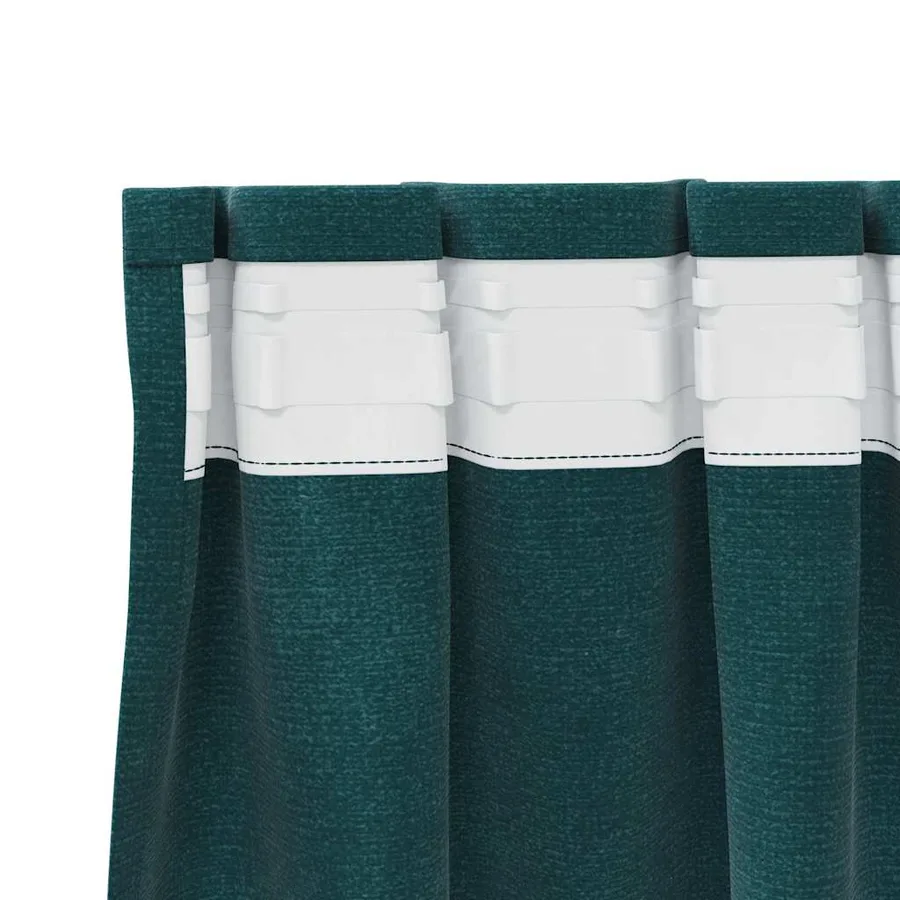 Rideaux occultants 2 pcs Vert foncé 140 x 245 cm Velours - 5