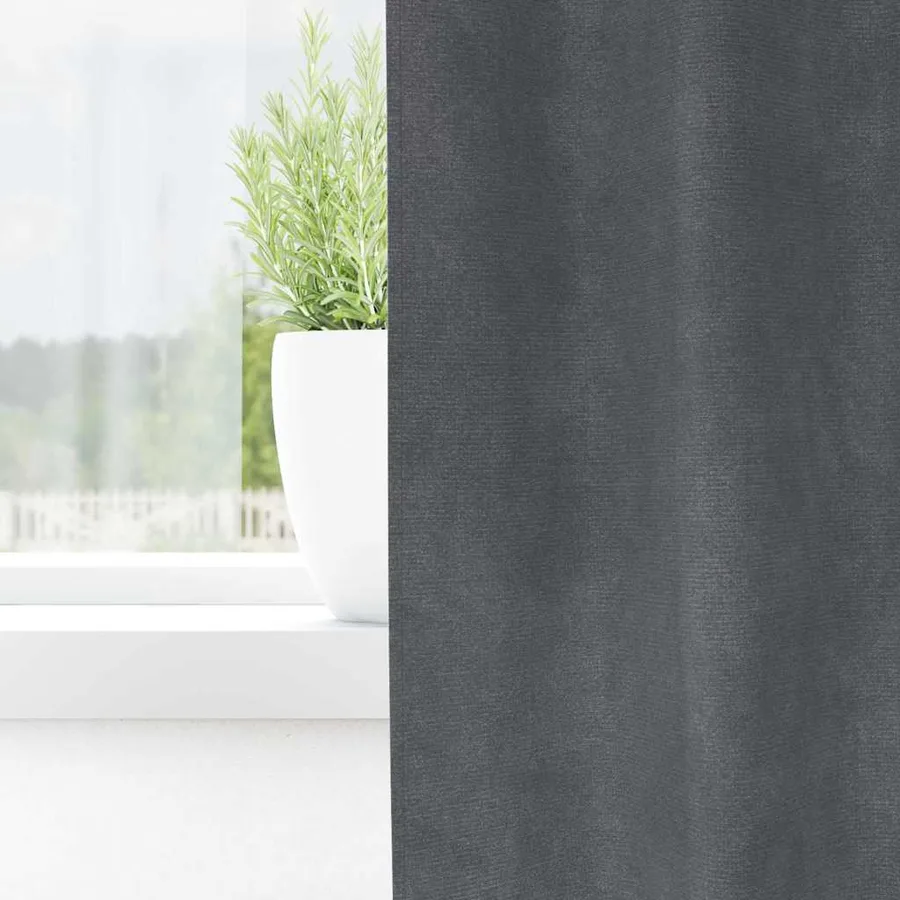 Rideaux occultants 2 pcs Gris clair 140 x 245 cm Velours - 3