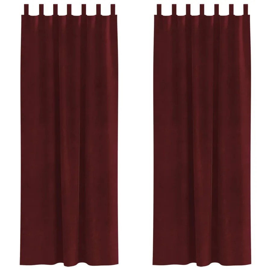 Rideaux occultants 2 pcs Bordeaux 140 x 245 cm Velours - 2