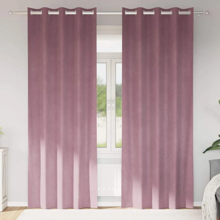 Rideaux occultants 2 pcs Rose foncé 140 x 225 cm Velours