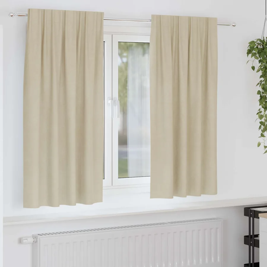 Rideaux occultants 2 pcs Crème 140 x 175 cm Velours