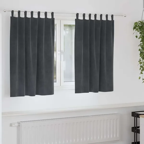 Rideaux occultants 2 pcs Gris clair 140 x 140 cm Velours