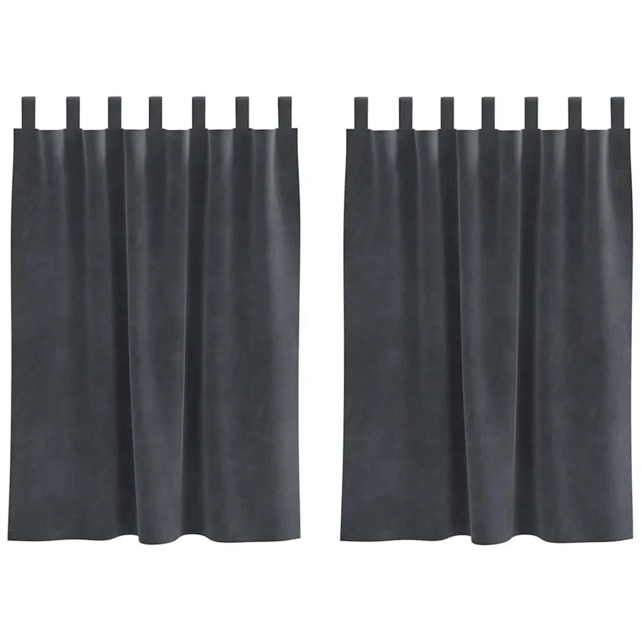 Rideaux occultants 2 pcs Gris clair 140 x 140 cm Velours - 2