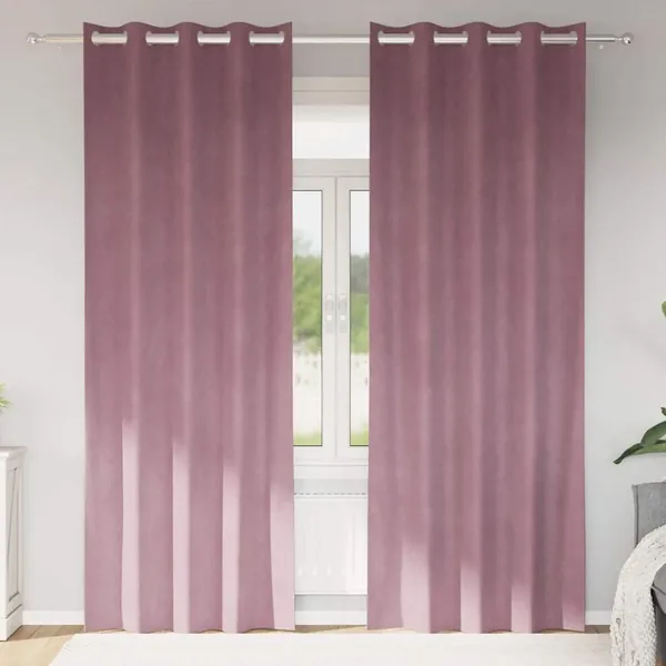 Rideaux occultants 2 pcs Rose foncé 140 x 260 cm Velours