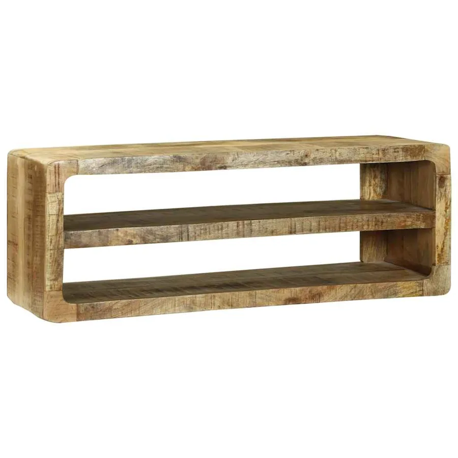 Meuble TV Marron 100 x 32 x 36 cm Bois de manguier massif - 2