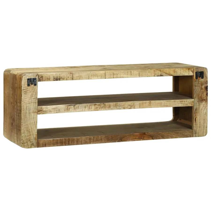 Meuble TV Marron 100 x 32 x 36 cm Bois de manguier massif - 5
