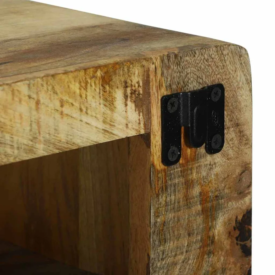 Meuble TV Marron 100 x 32 x 36 cm Bois de manguier massif - 8