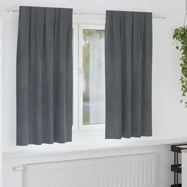Rideaux occultants 2 pcs Gris clair 140 x 175 cm Velours