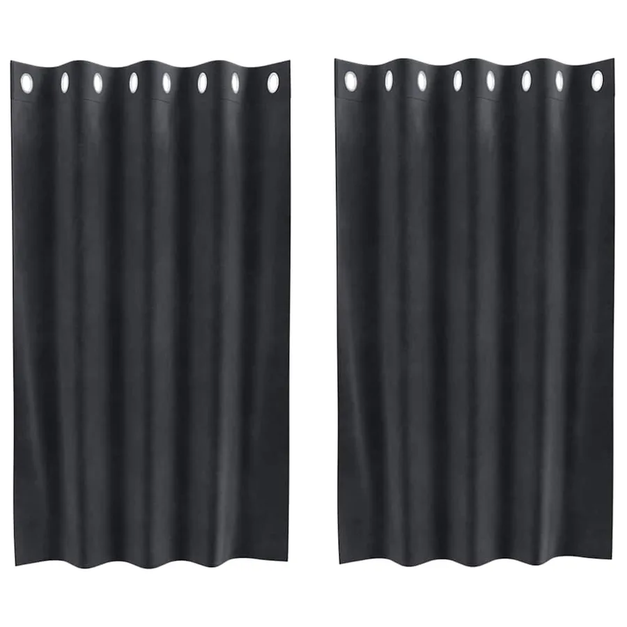 Rideaux occultants 2 pcs Gris foncé 140 x 140 cm Velours - 2