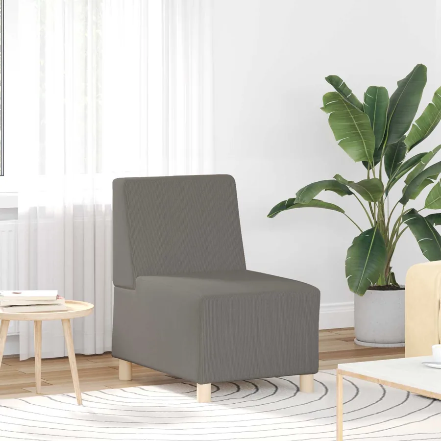 Sofa Chair Light Grey 55 cm Corduroy Fabric - Untranslated