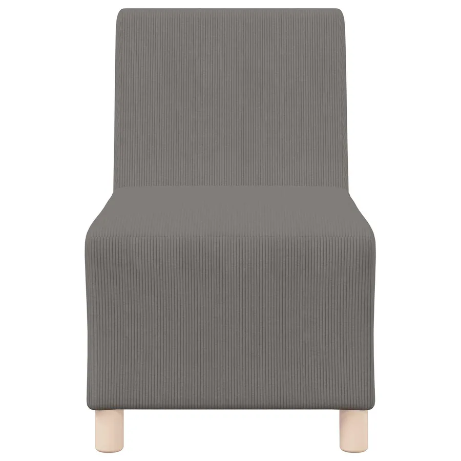 Sofa Chair Light Grey 55 cm Corduroy Fabric - Untranslated - 4