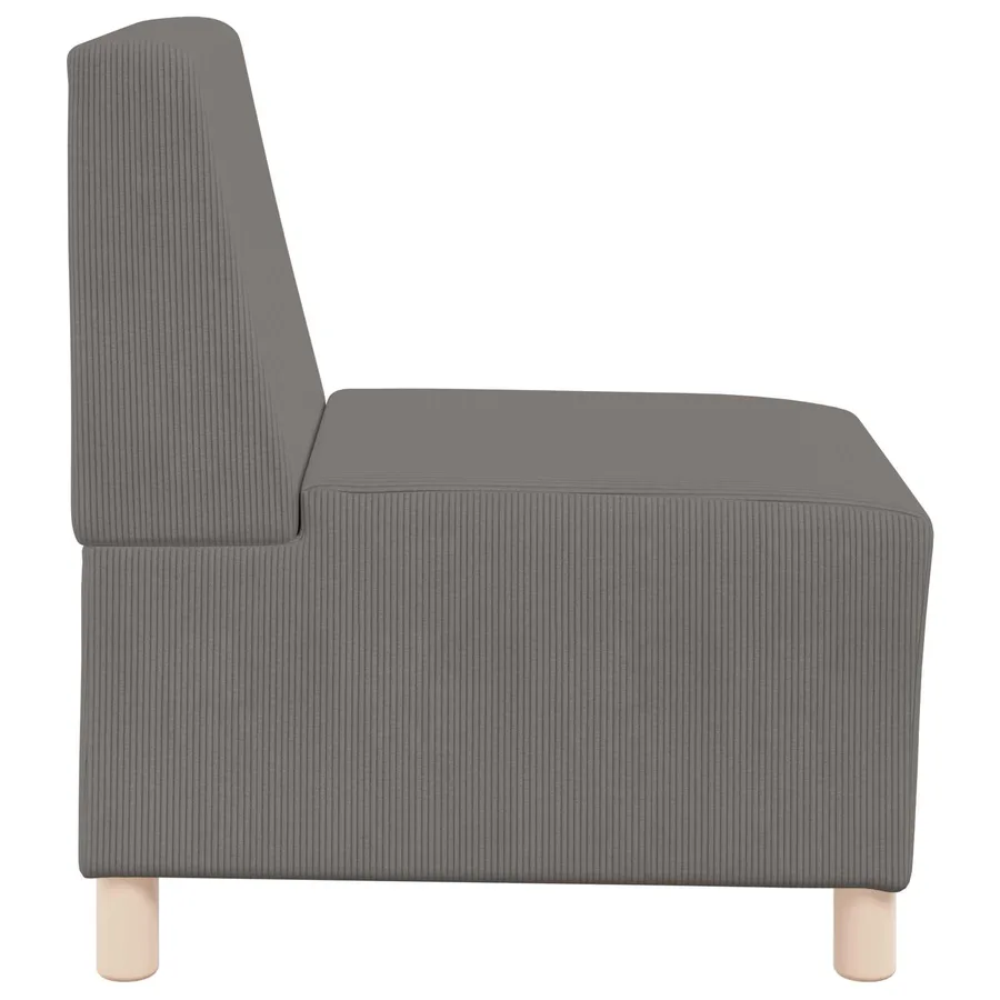 Sofa Chair Light Grey 55 cm Corduroy Fabric - Untranslated - 5