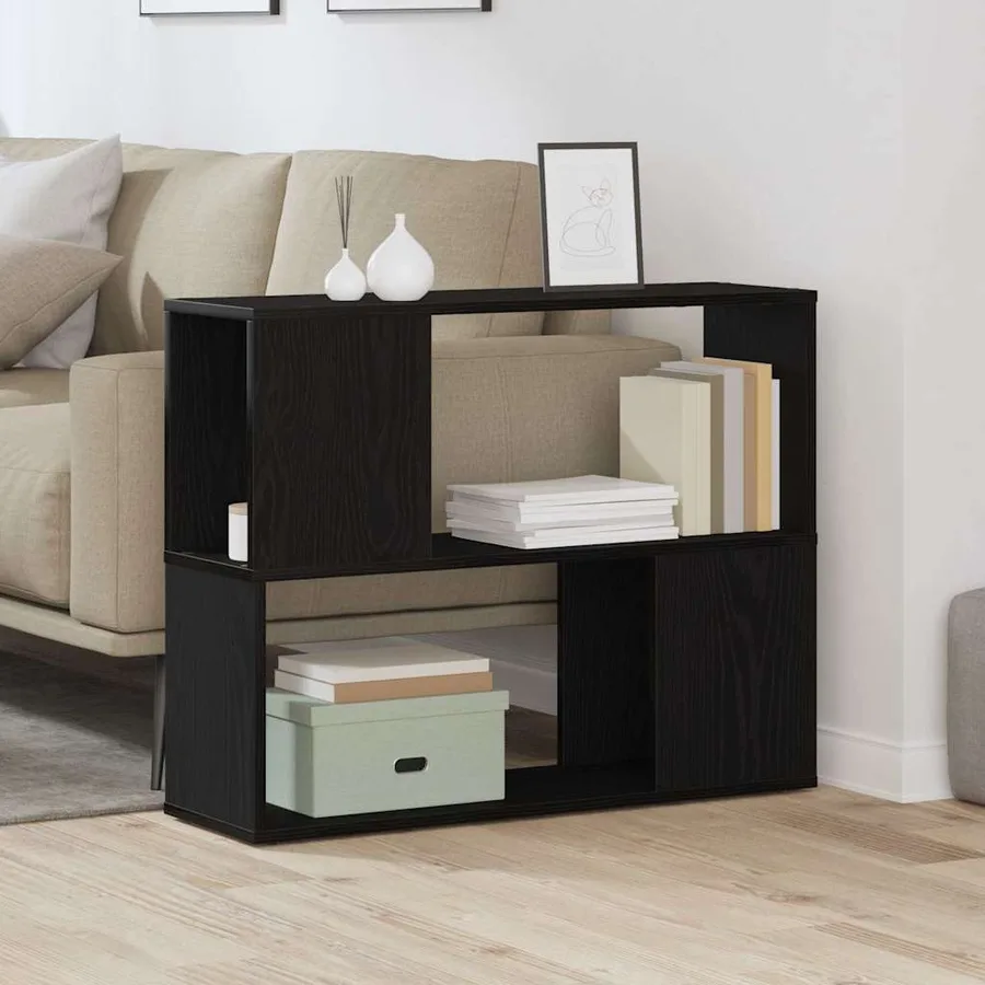 Ensemble meuble TV Chêne noir 80 x 24 x 63 cm Bois d'ingénierie - 4