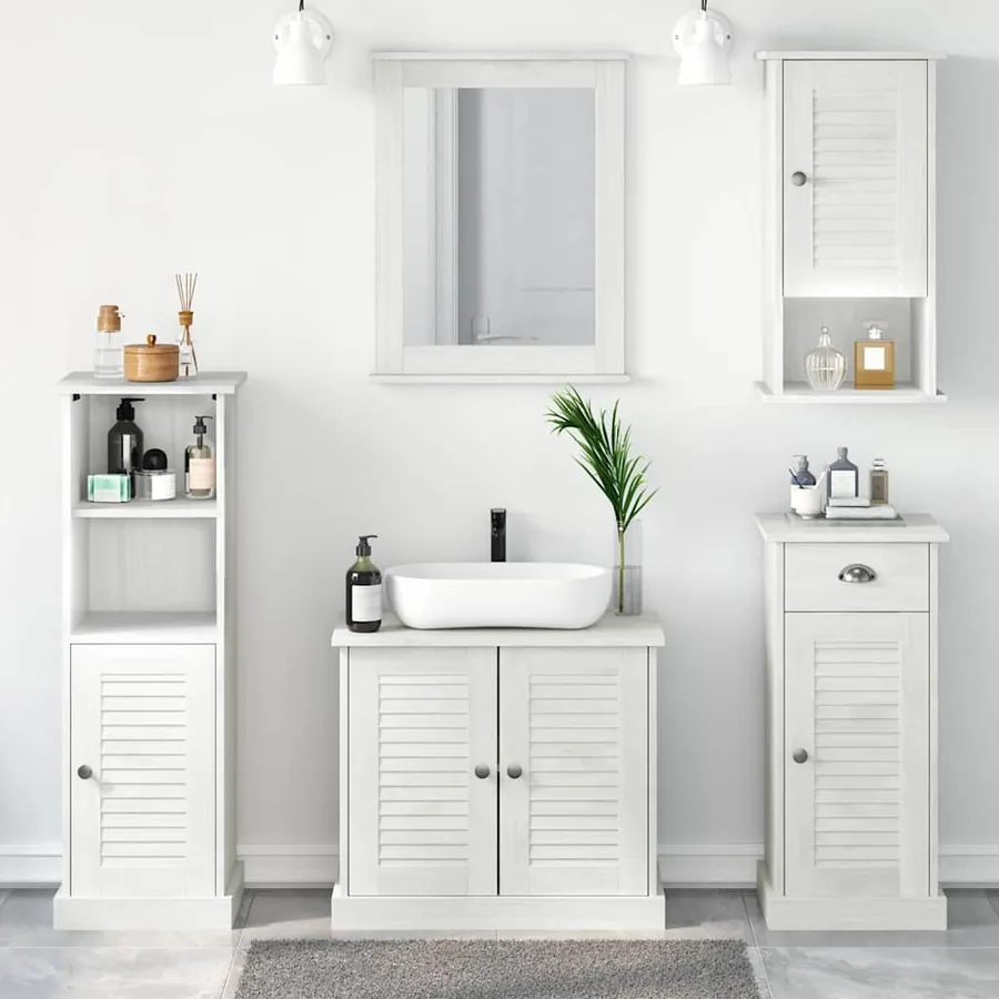 Ensemble de mobilier de salle de bain VIGO 5 pcs Blanc antique