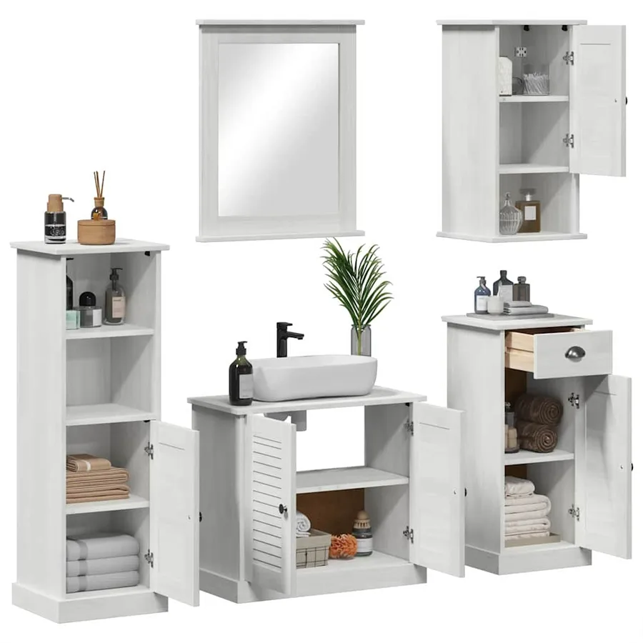 Ensemble de mobilier de salle de bain VIGO 5 pcs Blanc antique - 3