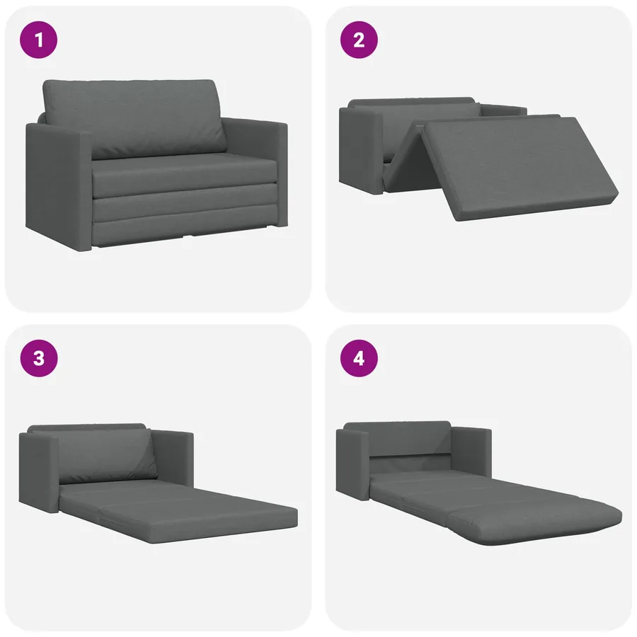 Canapé-Lit 110cm Gris foncé tissu - 10