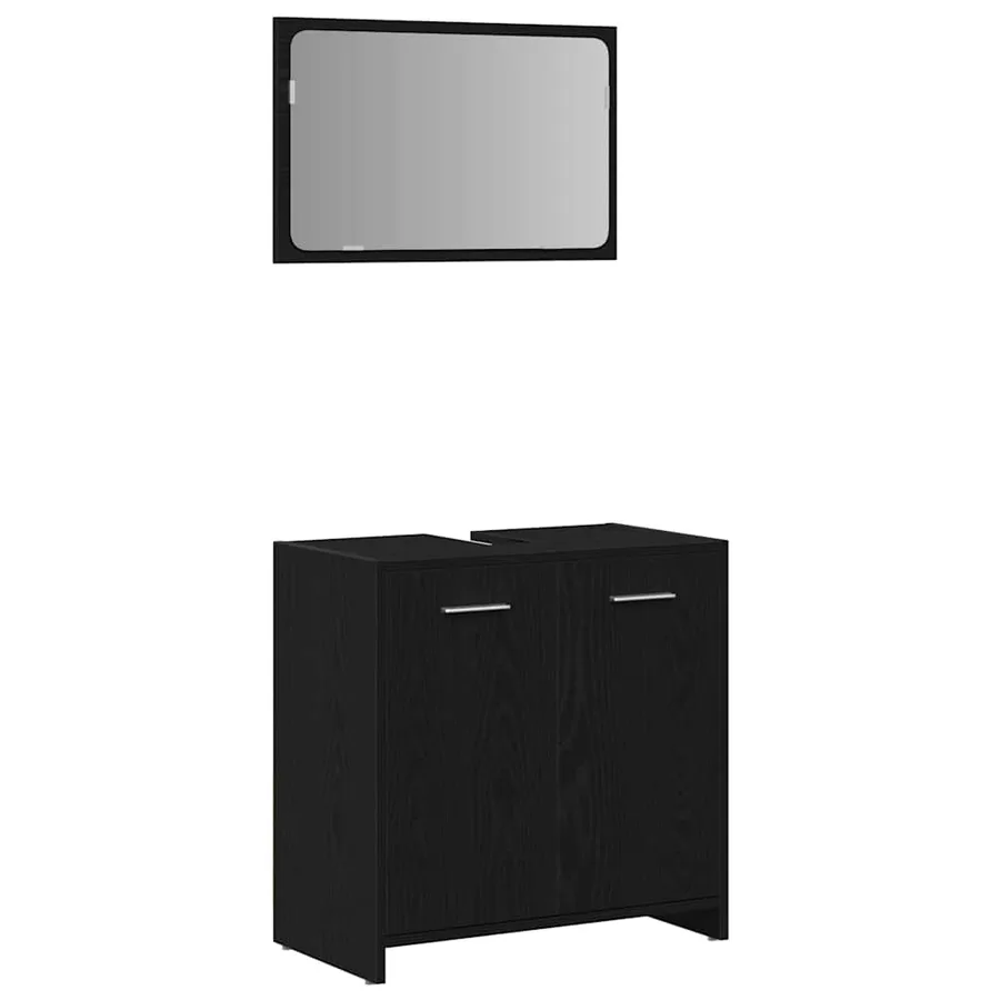 Ensemble de mobilier de salle de bain 4 pcs Chêne noir - 6
