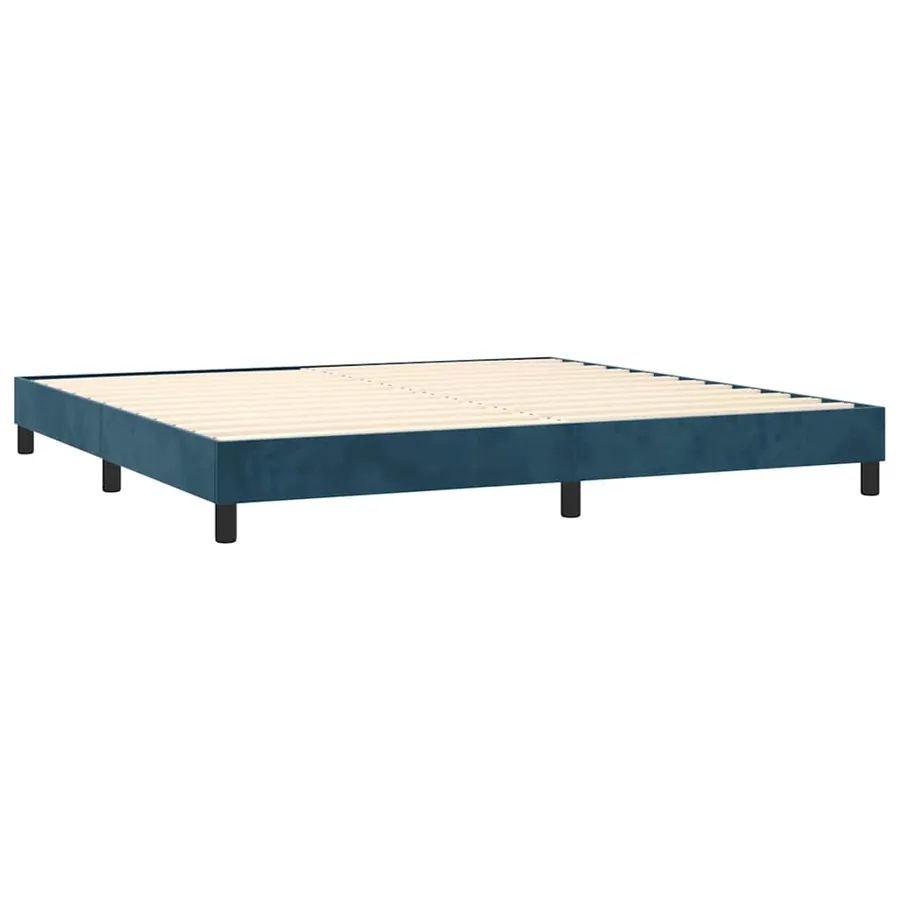 Sommier à lattes de lit matelas et LED Bleu foncé 200x200 cm - 5