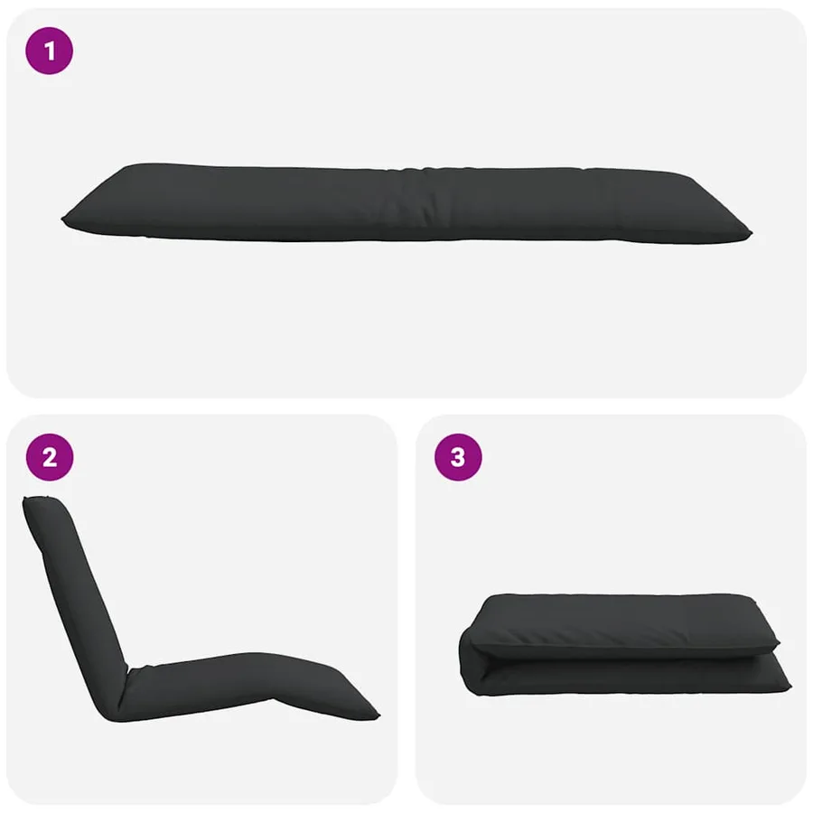 Chaise longue pliante anthracite 175x54x8,5 cm tissu oxford - 29