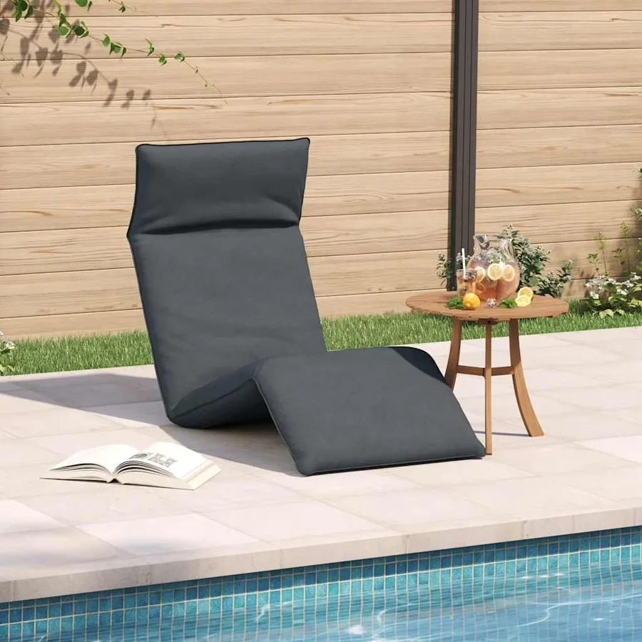 Chaise longue pliante anthracite 175x54x8,5 cm tissu oxford - 3