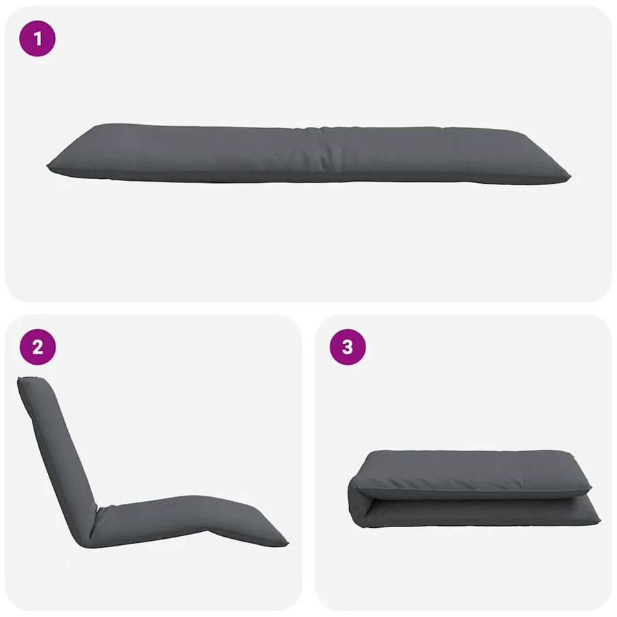 Chaise longue pliante anthracite 175x54x8,5 cm tissu oxford - 7