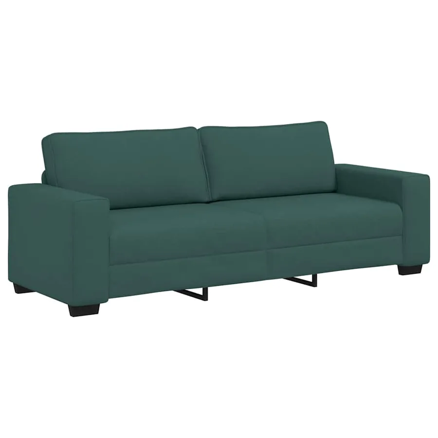 Canapé 3 places vert foncé 220 x 77 x 82 cm en tissu - 2
