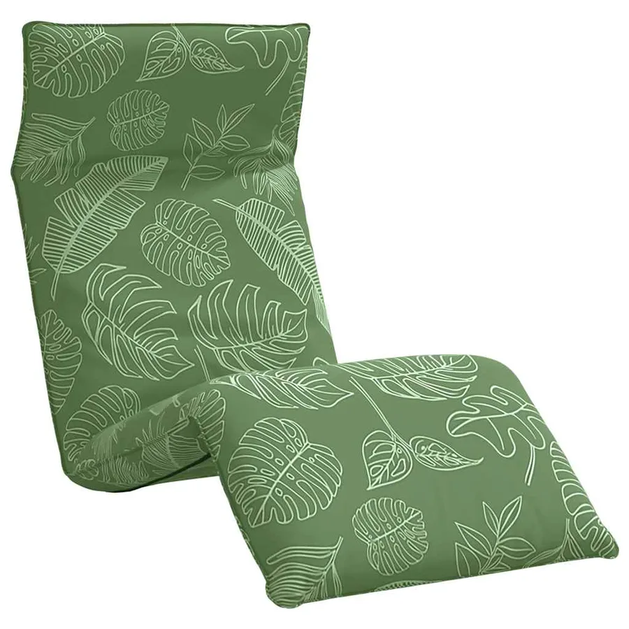 Transat pliant en tissu Oxford motif feuilles 175 x 54 x 8,5 cm - 2