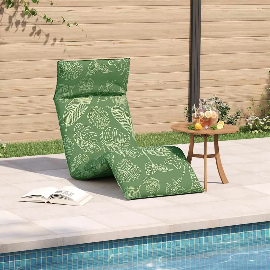 Transat pliant en tissu Oxford motif feuilles 175 x 54 x 8,5 cm - 3