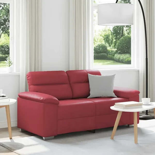 Canapé 2 places rouge bordeaux 160 x 81 x 84 cm en similicuir