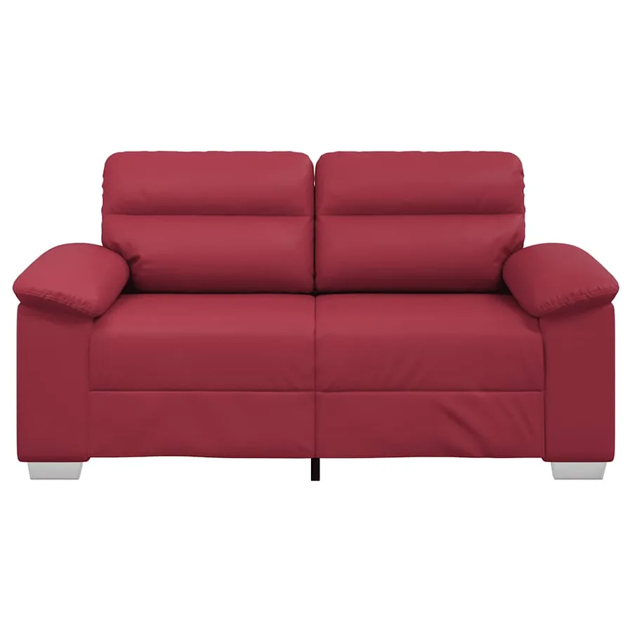 Canapé 2 places rouge bordeaux 160 x 81 x 84 cm en similicuir - 4