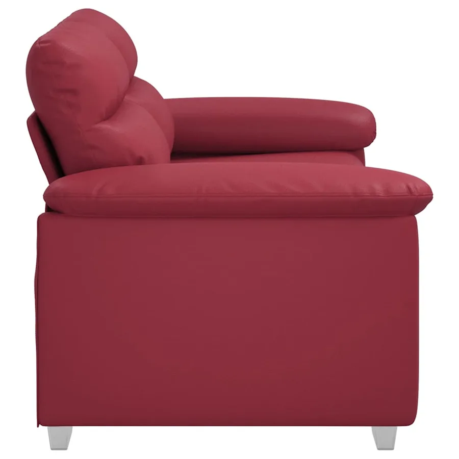 Canapé 2 places rouge bordeaux 160 x 81 x 84 cm en similicuir - 5
