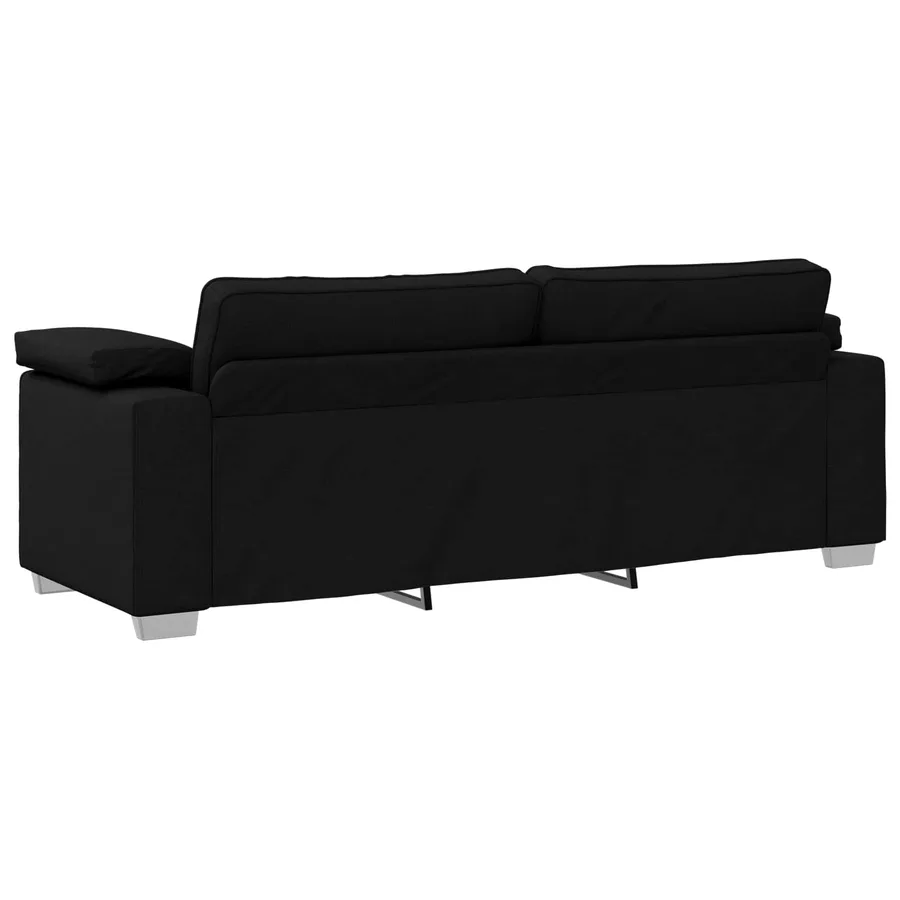 Sofa 3 places Noir 220 cm tissu - 6