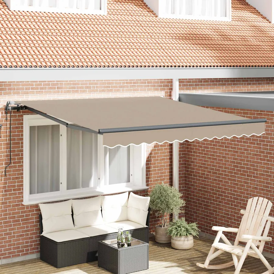 Auvent rétractable Beige 300 x 250 cm Tissu et Aluminium