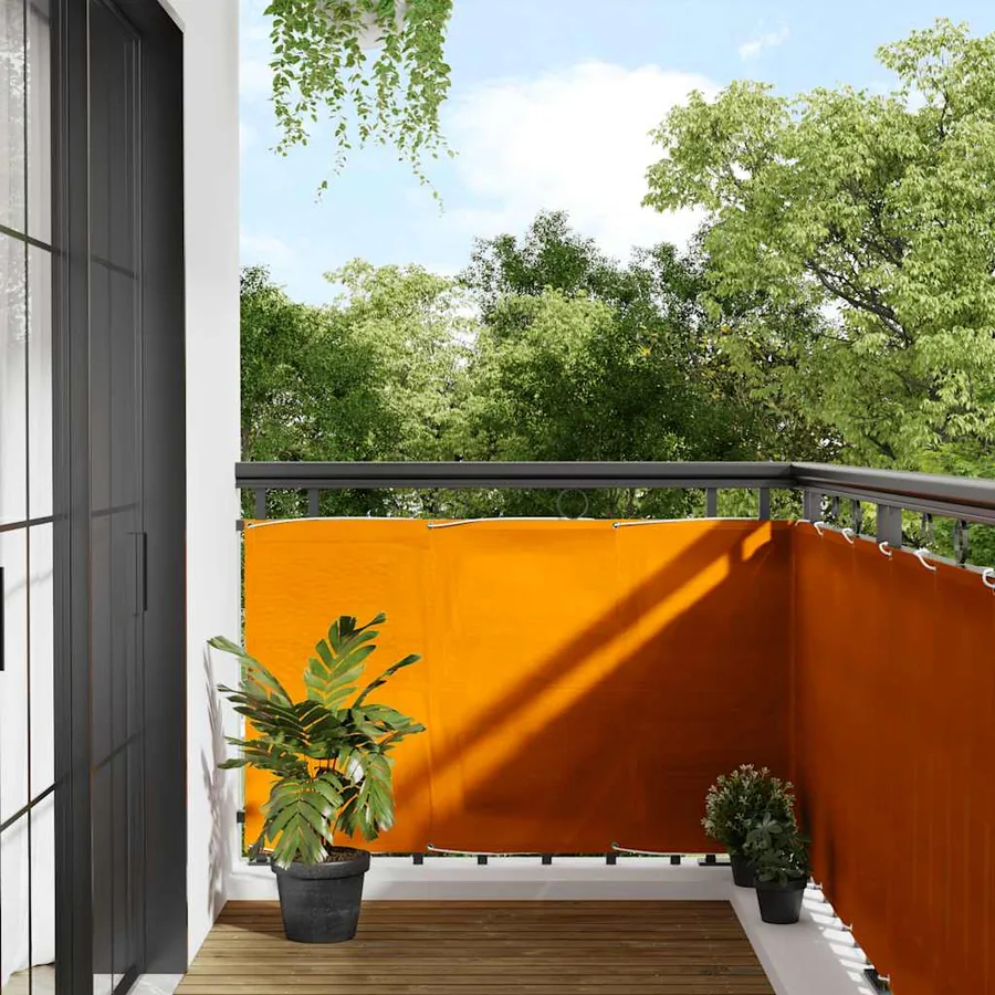 Paravent de balcon orange 90 x 800 cm 100 % polyester Oxford
