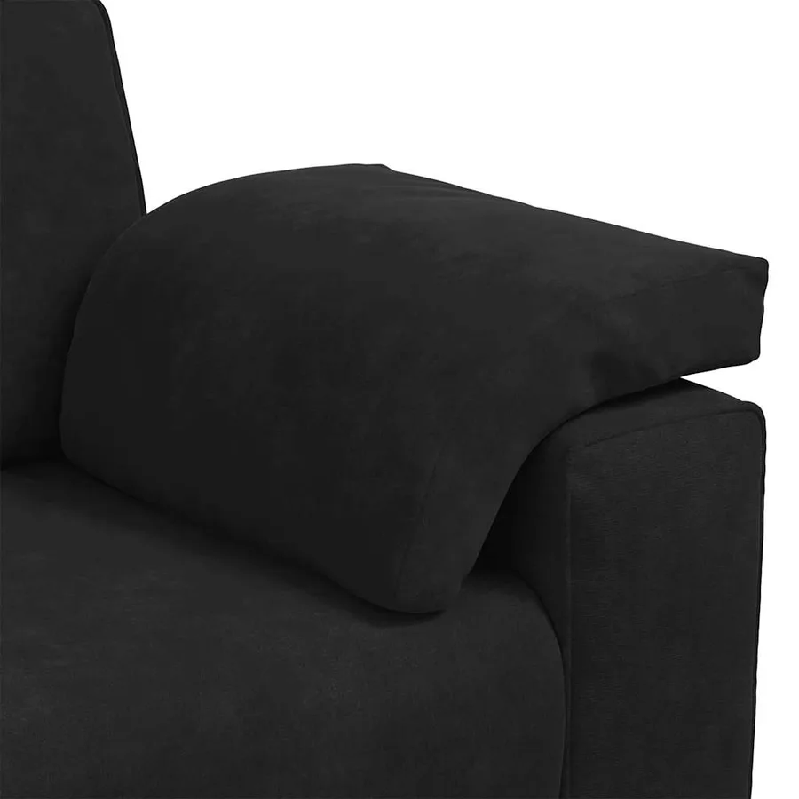 Canapé causeuse noir 180x77x82 cm velours - 7