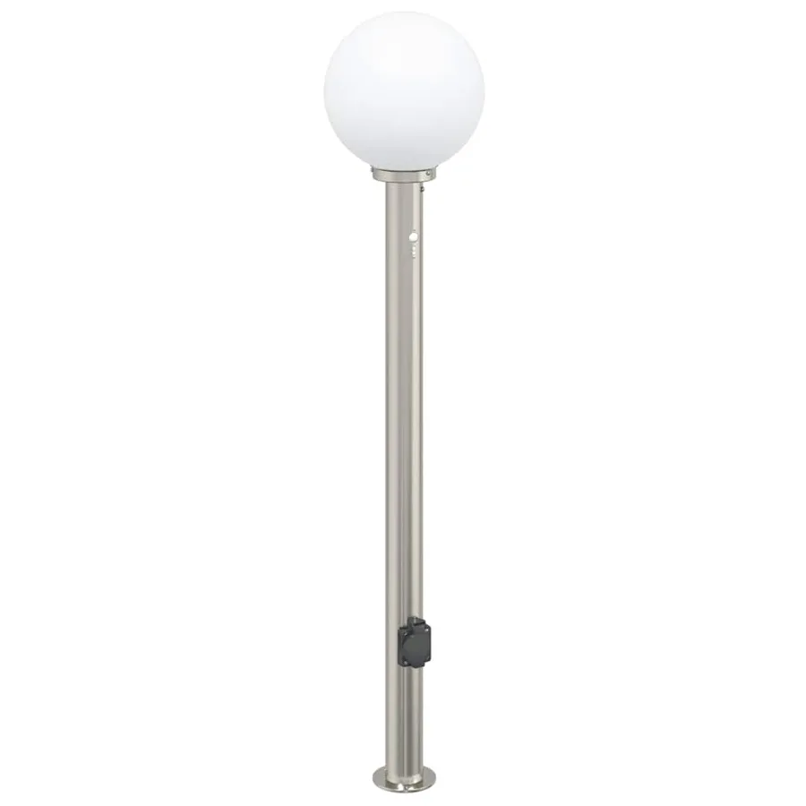 Bornes lumineuses avec détecteur et prise lot de 3 120 cm acier inoxydable IP44 - 4