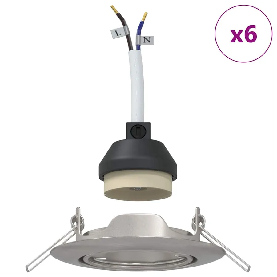 Projecteur 6 pcs Argenté 9 x 9 x 2,5 cm Métal - 4